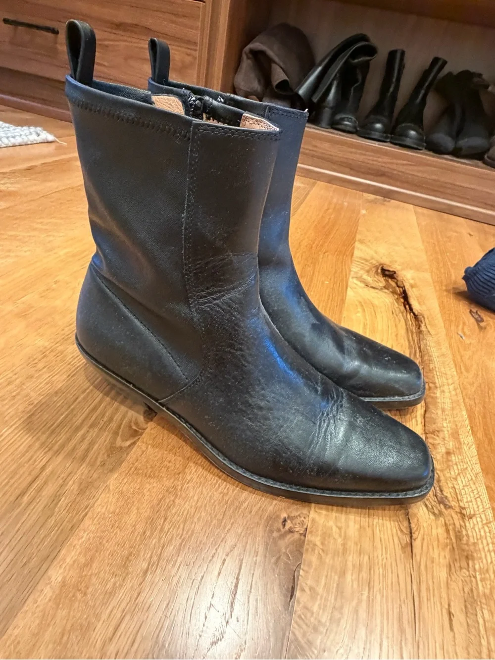 Madewell Black Leather Ankle Booties